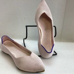 Rothy’s Pale Pink Shoes trimmed in Blue. Women’s size 8 Wide GS5